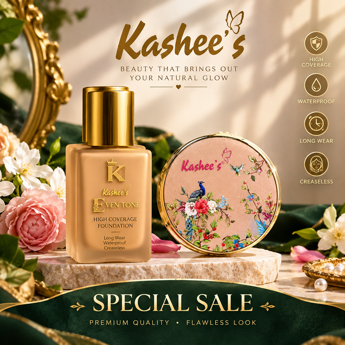 Kashee's Deal Foundation+Compact Powder For All Skin Type