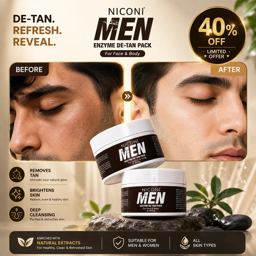 Niconi Men Enzyme De-Tan Pack – Tan Removal & Skin Brightening
