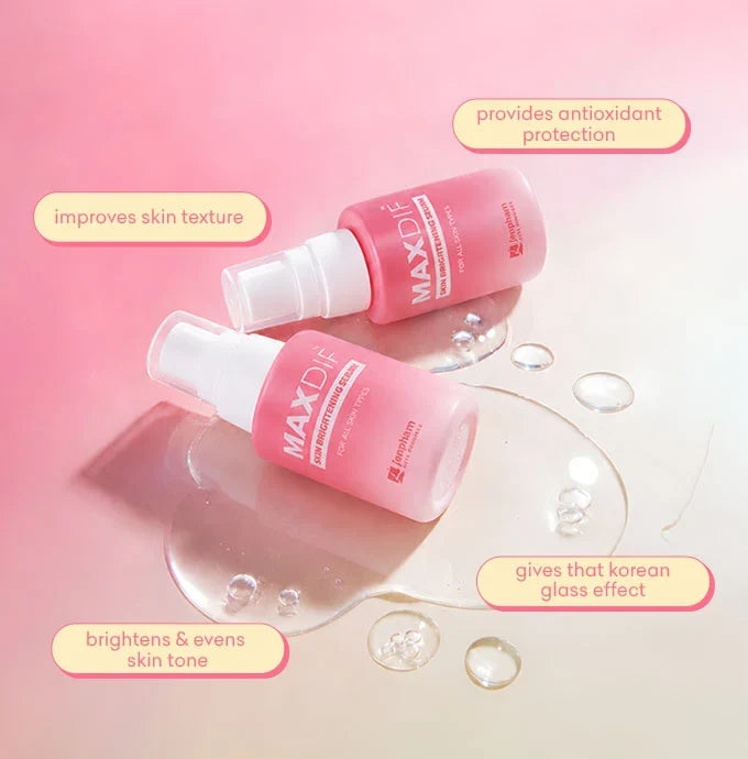 Jenpharm Maxdif Brightening Serum Pack of 2 | Bright, Hydrated & Radiant-Looking Skin