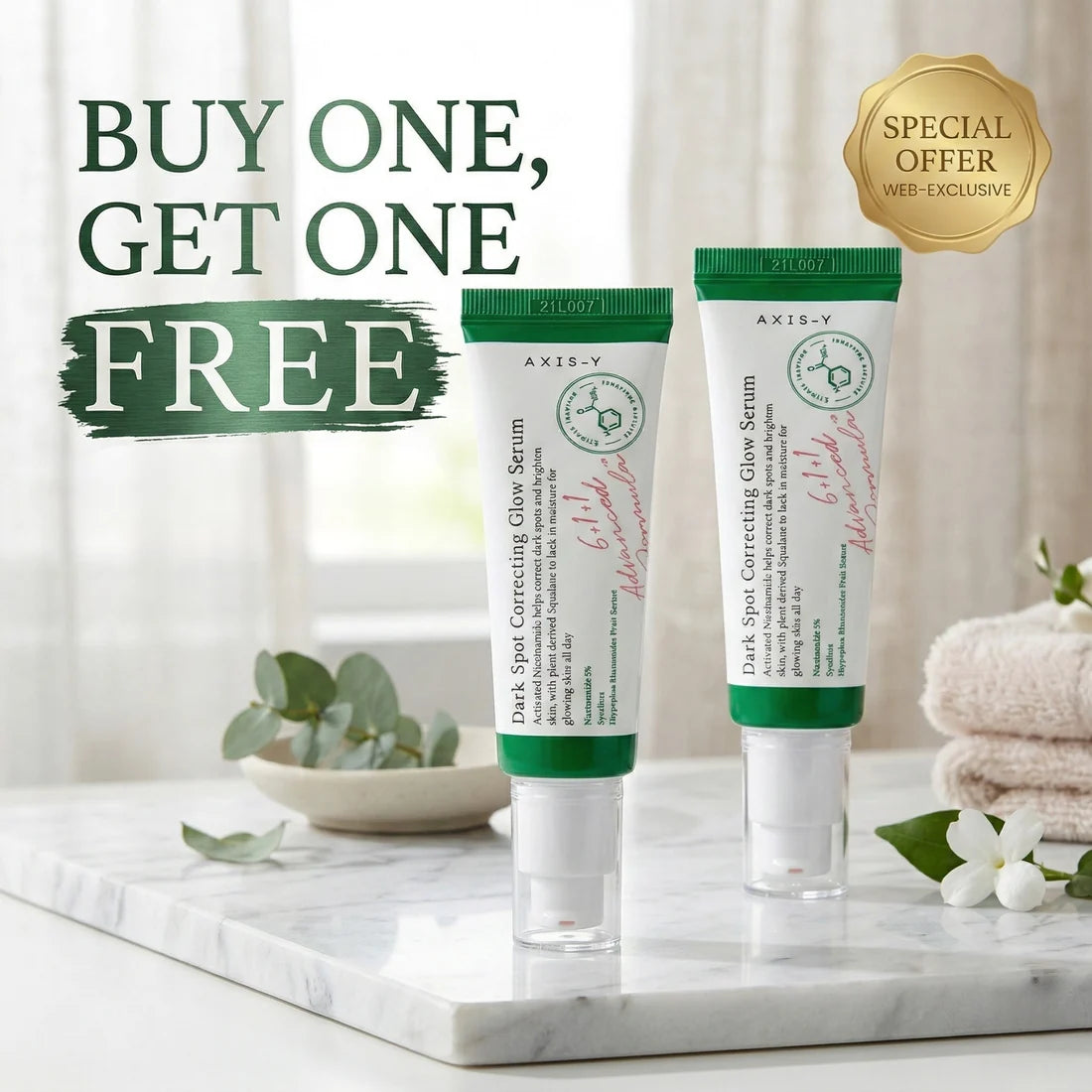 Axis-Y Dark Spot Correcting Glow Serum – Buy One Get One FREE