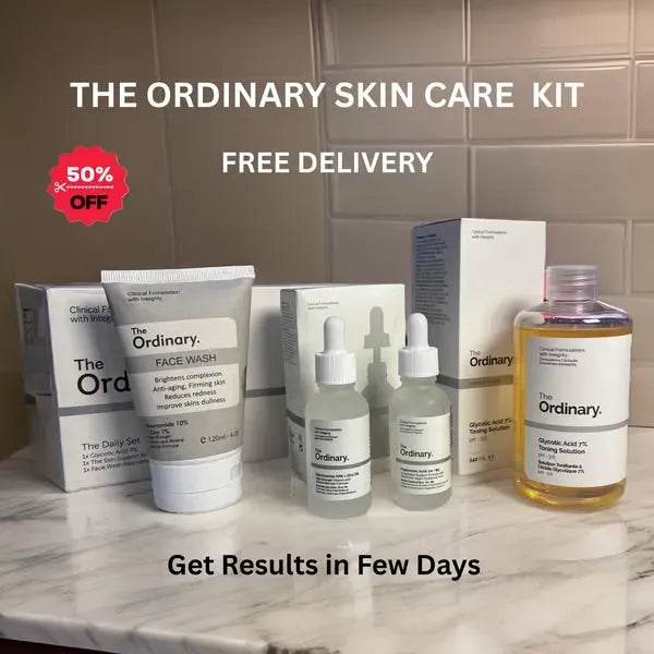 The Ordinary 4 in 1 Skincare Kit (Face Wash, Niacinamide, Hyaluronic Serum, Glycolic Acid )